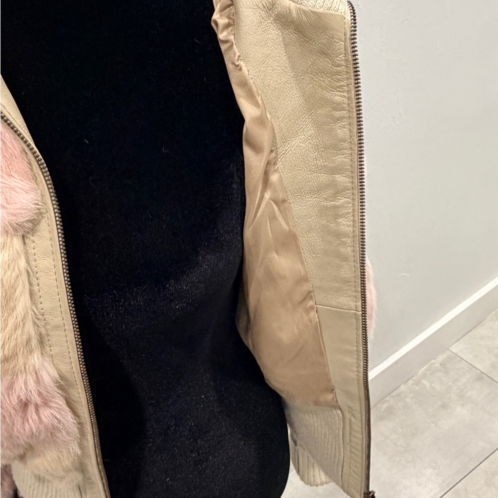 Colorful Teddy Jacket genuine, rabbit fur, multicolored coat - Picture 11 of 12